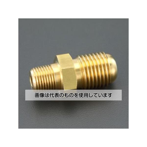 【アズワン AS ONE】実験室設備 工具類 工具、道具 商品の仕様 ●ねじサイズ：G1/4"フレア、R1/4" ●最高圧力：1.75MPa ●材質：真鍮 ●使用温度範囲：-20〜120℃ ●適用流体：冷温水・不凍液・油・エアー ●銅管接続用 ●適合フレアーナット：EA426AW-53 【※ご注意ください】商品は代表の画像を使用しています。