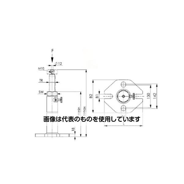 アズワン(AS ONE) 430-750mm スクリュージャッキ EA637EB-3A 入数：1個