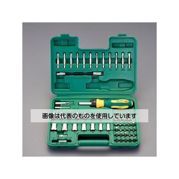 【アズワン AS ONE】実験室設備 工具類 工具、道具 商品の仕様 ●セット内容：60点 ●ソケット(6角)：3.5・4・4.5・5・5.5・6・7・8・9・10・11・12・13・14mm ●+ビット：全長25mm／#0・#1・#2・#3 全長50mm／#1・#2・#3 ●-ビット：全長25mm／3・4・5.5・6.5mm 全長50mm／4・5.5・6.5mm ●TORXビット：全長25mm／T10・T15・T20・T25・T27・T30・T40 全長50mm／T15・T20・T25 ●TORXビット(イジリ止付)：全長25mm／T10・T15・T20・T25・T27・T30・T40 ●エクステンションバー：150mm ●ソケットアダプター：25・50mm ●ビットホルダー：60mm ●ラチェットハンドル：180mm ●Hexビット：全長25mm／2・2.5・3・4・5・6mm 全長50mm／4・5・6mm ●ビットアダプター：25mm ●差込角：1/4" 【※ご注意ください】商品は代表の画像を使用しています。