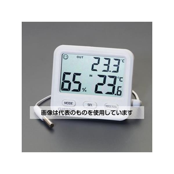 【アズワン AS ONE】実験室設備 工具類 工具、道具 ●内部センサーにより温湿度、外部センサーにより温度測定が可能です。 ●壁掛け、スタンド、マグネット貼り付けの3通りで設置できます。 商品の仕様 ●分解能：温度／0.1℃、湿度／1％RH ●測定精度：温度／±1℃(0〜+40℃)、±2℃(それ以外) 湿度／±5％RH(+25℃、40〜80％RH)、±8％RH(それ以外) ●測定範囲：温度(内部)／-10.0〜+50.0℃ 温度(外部)／-50.0〜+70.0℃ 湿度／10〜90％RH ●電池：単4電池×1本(付属) ●サイズ：約80(W)×21(D)×70(H)mm ●重量：約64g(外部センサー除く、電池含む) ●外部センサー：長さ／3m 防水規格／IPX7 【※ご注意ください】商品は代表の画像を使用しています。