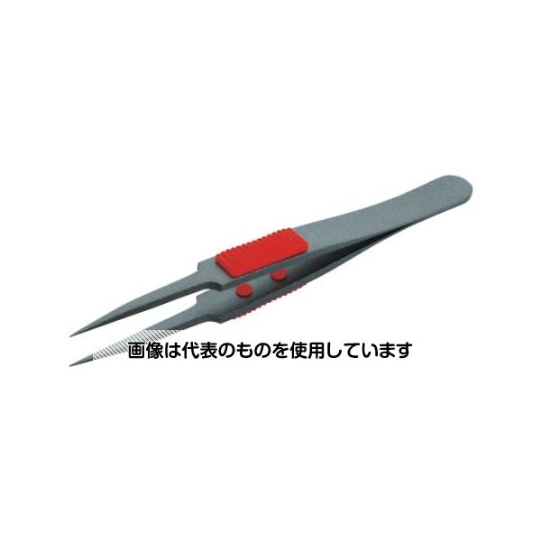 トラスコ中山 ラバーグリップ付ピンセット 非粘着タイプ 115mm 極細鋭型 TSP-224 入数：1本