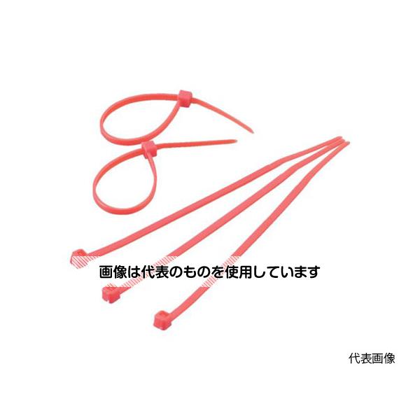 トラスコ中山 カラーケーブルタイ 赤 幅4.8X300mm最大結束Φ83標準型 1袋(100本入) TRCVR-300SR 入数：1袋(100本入)(4.0)