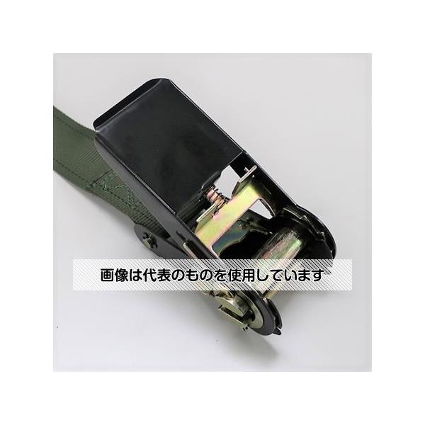 【アズワン AS ONE】実験室設備 工具類 工具、道具 ●フックは樹脂コーティングされています 商品の仕様 ●使用荷重：330kg ●サイズ：ベルト幅／50mm、固定側／0.4m、調整側／5.4m ●材質：ポリプロピレン ●色：OD ●フック内径：30mm ●ラチェット式 ●スチールバックル 【※ご注意ください】商品は代表の画像を使用しています。