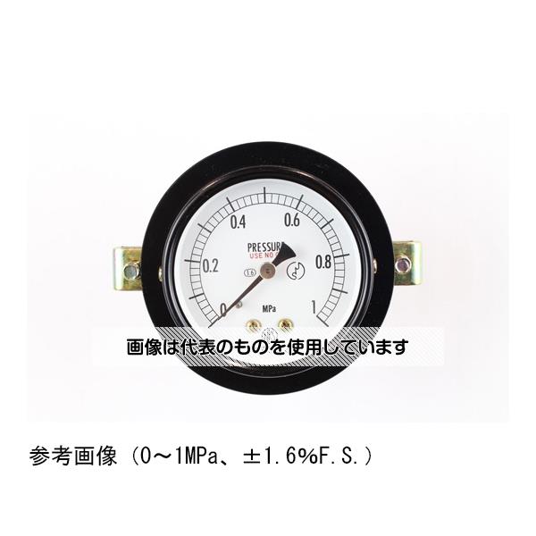 【アズワン AS ONE】実験室設備 工具類 工具、道具 ●ブルドン管の弾性変形(動き)を指針に伝える構造の圧力計で、構造が簡単なためお取扱いが容易です。また広い圧力範囲の測定が行え、幅広い分野で使用されています 商品の仕様 ●大きさ(mm)：Φ60 ●形状(取付)：埋込形D枠(取付金具) ●接続：G1/4B ●材質：SUS ●性能：ナシ ●圧力レンジ：MPa_0〜0.1 ●精度：±1.6％F.S. ●処理：禁油 ●区分：JIS 【※ご注意ください】商品は代表の画像を使用しています。