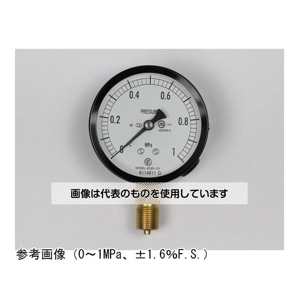 長野計器 普通形圧力計(Φ75) 立形A枠 蒸気用 -0.1～0.6MPa AC20-131 入数：1個