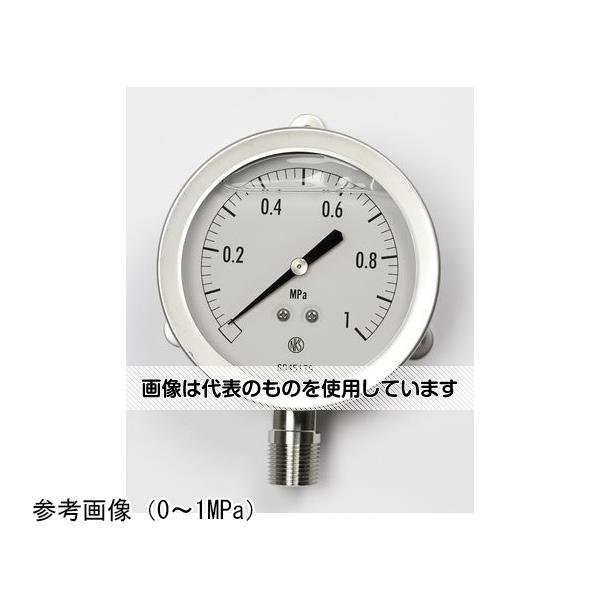 【アズワン AS ONE】実験室設備 工具類 工具、道具 ●本器は、内部機構を充填液に浸漬した圧力計で、ステンレス鋼製のケース内に充填したグリセリンが可動部の振動を抑制し、リンク機構の磨耗を防ぎます。計器寿命を縮める振動下でのご使用に適した、高耐久な圧力計です。 商品の仕様 ●大きさ(mm)：Φ75 ●形状(取付)：立形B枠 ●接続：R3/8 ●材質：SUS ●圧力レンジ：MPa_0〜10 ●精度：±1.5％F.S. ●処理：ナシ 【※ご注意ください】商品は代表の画像を使用しています。