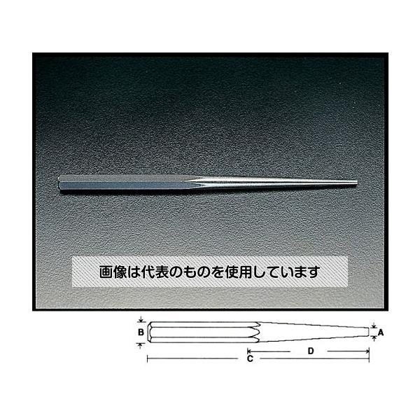 【アズワン AS ONE】実験室設備 工具類 工具、道具 ●黒色酸化仕上げで錆を防止します ●注／使用の際は保護メガネをつけて下さい。 商品の仕様 ●先端径(A)：7/32”(5.5mm) ●軸サイズ(B)：12.7mm ●全長(C)：250mm ●テーパー部長さ(D)：127mm ●重量：200g ●材質：クロムバナジウム鋼 【※ご注意ください】商品は代表の画像を使用しています。