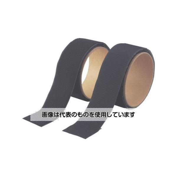トラスコ中山 マジックテープセット強粘着 幅50mm長さ1m黒(1巻=1セット) TMSD-BK 入数：1組／セット
