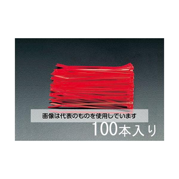 エスコ 200x 4.6mm 結束バンド(赤/100本) EA475C-200 入数：1袋
