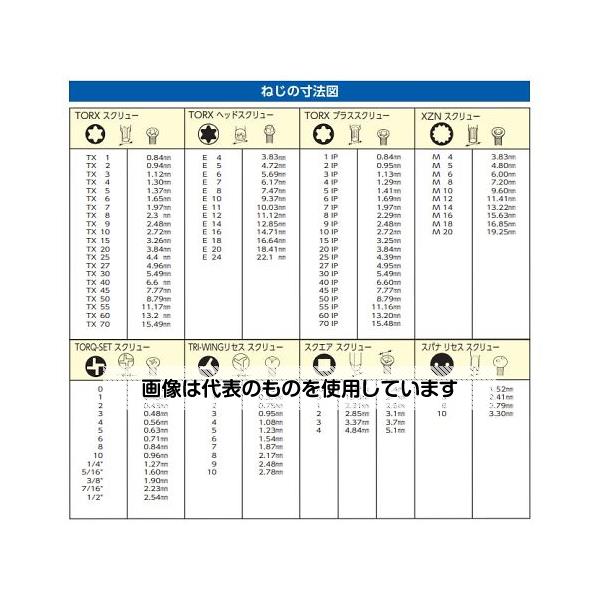 エスコ # 3x25mm [TORQ-SET]ドライバービット EA611GH-3 入数：1本