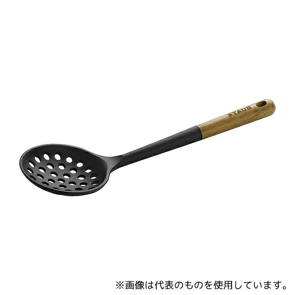 【アズワン AS ONE】実験室設備 事務用品・OAデスク 事務用品 ●ストウブ シリコンキッチンツールシリーズ ●茹でた食材や、鍋物の具・揚げ物に。 商品の仕様 ●材質:ハンドル/天然木(アカシア、ニス塗装)ヘラ部/シリコン 芯部/ナイロン ●全長:310 ●ヘラ部:97×93 ●カタログコード:8-0075-0801 ●商品番号:BST7101 ●JANコード：3272340040924 【※ご注意ください】商品は代表の画像を使用しています。