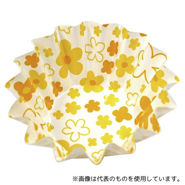 Stationeries （Talents） - アヅミ産業 紙カップ ココケース 丸型(500枚入) 小花柄 6号深 イエロー