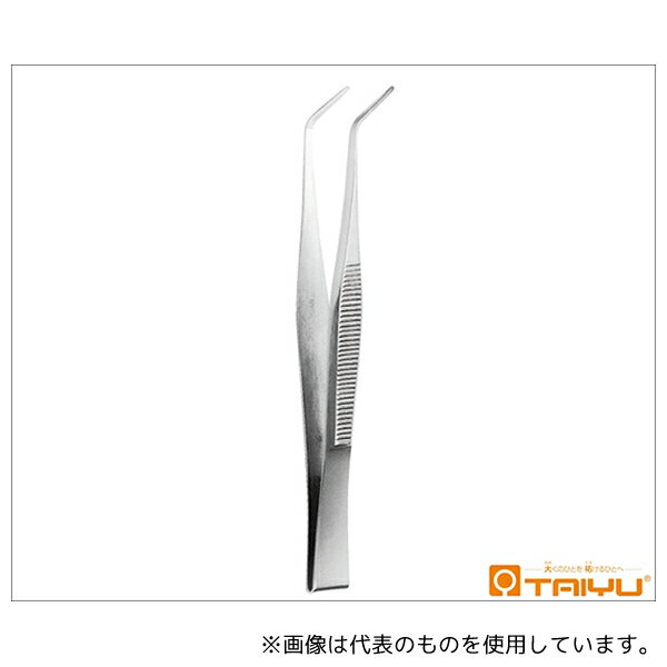 TAIYU(大祐医科工業) TY-074A 先曲鑷子 無鈎 折曲式 ダボ無 全長13cm