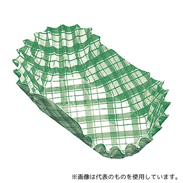 アヅミ産業 7号 紙カップ ココケース小判型(500枚入) 緑(3.0)