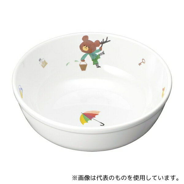 関東プラスチック工業 メラミンお子様食器「くまのがっこう」 ラーメン鉢 M-50TA