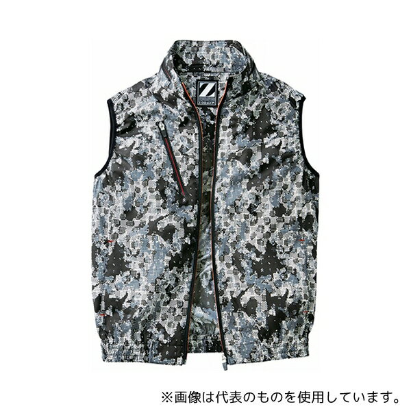自重堂 74060 空調服ベスト ブラックカモフラ 5L