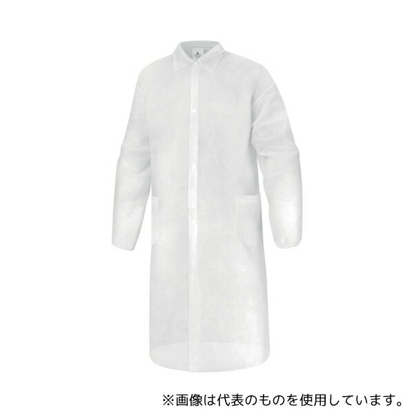 セーフラン安全用品 D0070C-L BLOUSPO 不織布コート 2ポケット フード無 個包装 Lサイズ 50着入