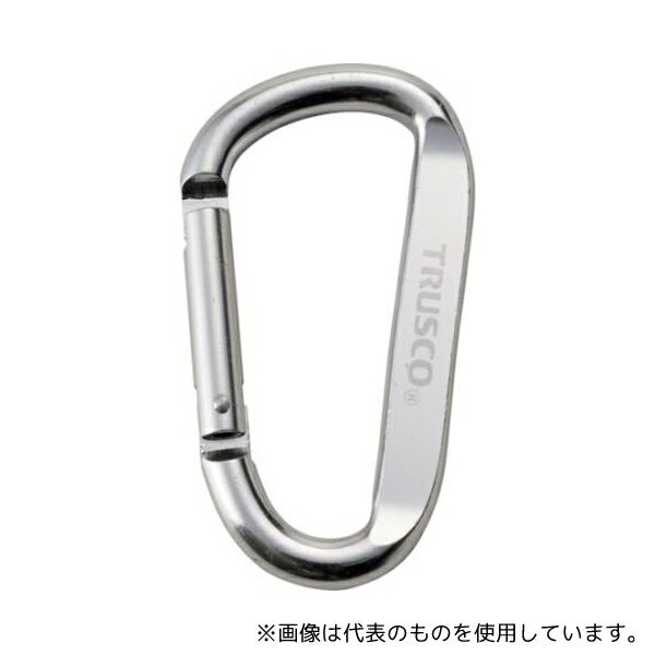 トラスコ中山 TKN880SV10P まとめ買い カラビナ 線径8mmX80mm D型 シルバー10個