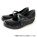 リゲッタ R35-BLK-L クロスベルトウェッジパンプス ブラック L(24.0~24.5cm)