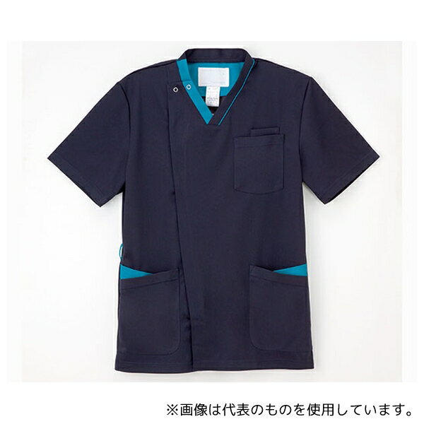 ナガイレーベン RF5127 男子スクラブ ネイビー+ターコイズ LL(4)