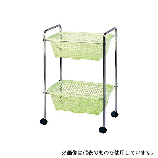 大信工業 DP-25C(2段) 脱衣カゴ キャスター付き グリーン 515×350×750mm