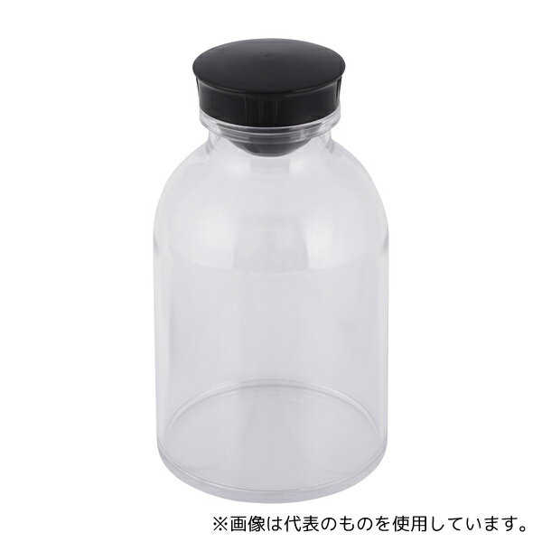 アズワン 500mL(透明) 散薬瓶 500mL 透明 キャップ黒 1本