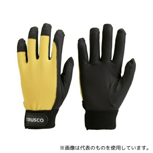 トラスコ中山 TPUM-Y-L PU薄手手袋エンボス加工 イエロー L