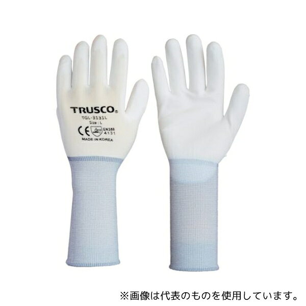 トラスコ中山 TGL-3131L-10P-M ナイロン手袋PU手のひらコートロング(10双入)M