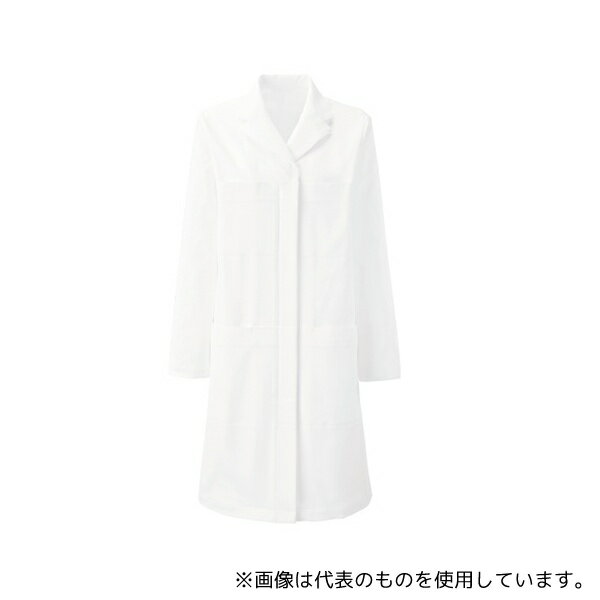 ●KAZEN YW25-1 LL レディスドクターコート ホワイト LL