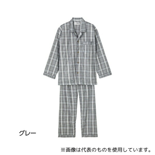 ケアファッション 89294 紳士ワンタッチパジャマ グレー LL