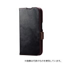 エレコム PM-A23CPLFYBK iPhone 15 Pro用レザーケース 手帳型 耐衝撃 磁石付き ステッチ ブラック