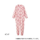 ケアファッション 800342 婦人大きめボタンストレッチパジャマ ピンク L