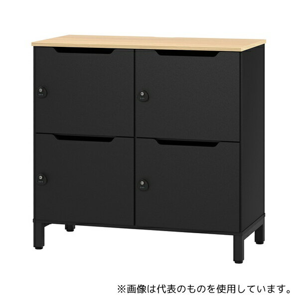 ●アール・エフ・ヤマカワ RFPL-22BK-BKD パーソナルロッカー 2列2段 ブラック×ブラック扉