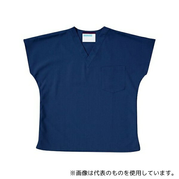 サンアロー 136-98 L 手術衣(男女兼用スクラブ) ネイビー L