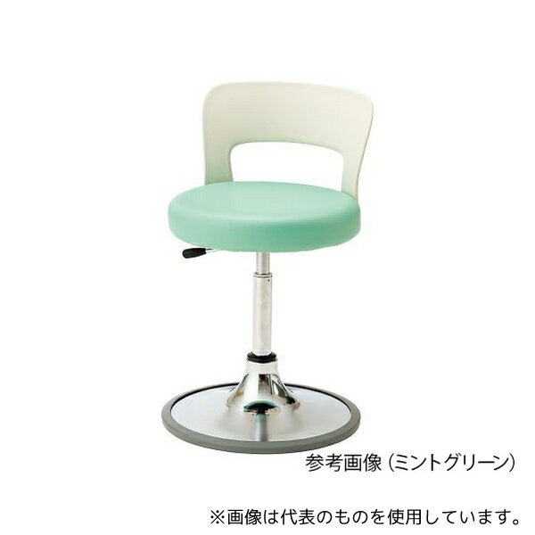 東洋事務器工業 CA-P14BL-Z メディカルソフトスツール(ラバープロテクタ付き) 背付き ミントグリーン
