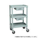 アズワン Y101K プラスチックワゴン3段 引出し2個付き 560×385×825mm