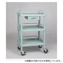 アズワン Y101H プラスチックワゴン3段 引出し1個・ガードレール付き 560×385×825mm