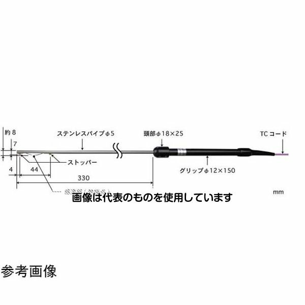 安立計器 パイプ内面タイプ温度センサ Model 344 -50～400℃ Eタイプ ストレート 344E-TC1-ASP 入数：1本