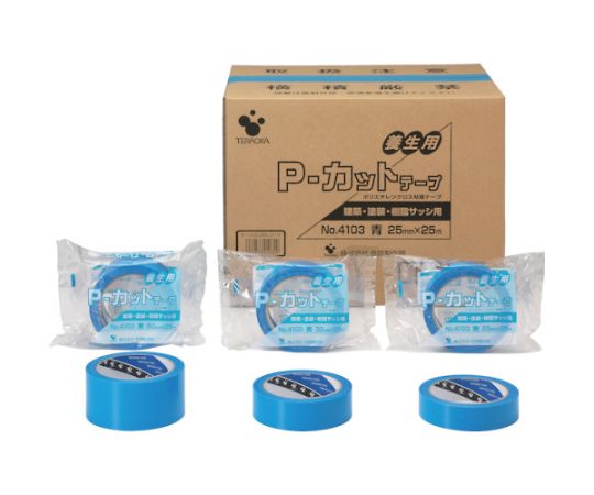 寺岡製作所 P-カットテープ NO.4103 50mm×25M 青 4103 B-50X25 入数：1巻