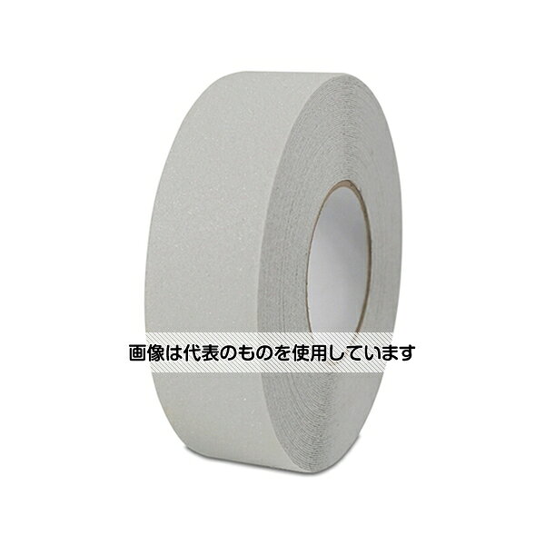 【アズワン AS ONE】汎用器具・消耗品 テープ・ラベル・紙製 テープ、紙製品関連品 ●表面に鉱物粒子を吹き付け加工した滑り止めテープ。 ●階段、通路などの滑りやすい場所に最適。 ●透明なので、意匠性を重視するシーンに最適。 商品の仕様 ●材質：基材/ポリエステル、表面/鉱物粒子、粘着剤/アクリル系 ●色：透明 ●サイズ：幅50mm×18m 【※ご注意ください】商品は代表の画像を使用しています。