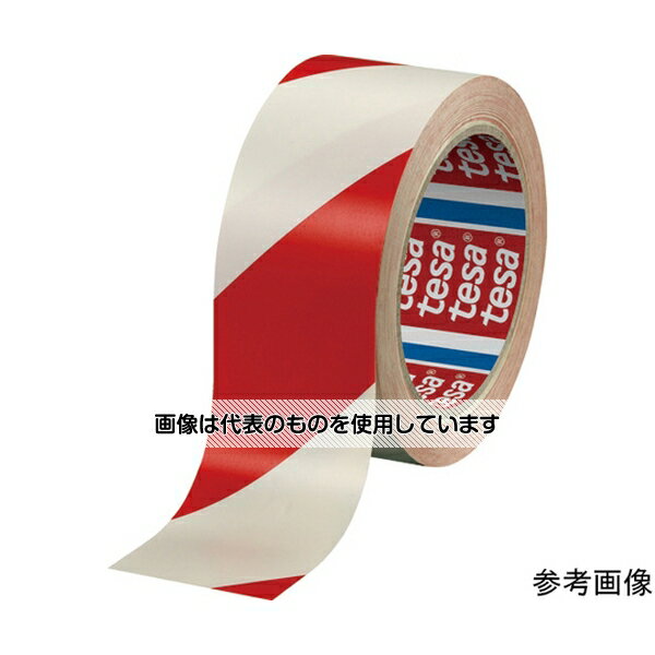 テサテープ ラインテープ テサ58131 赤/白 50mmx66m 58131-50-66 入数：1巻