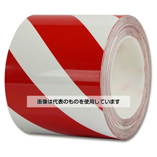 アズワン(AS ONE) 耐摩耗ラインテープ 幅100mm×22m 厚0.2mm 赤/白トラ柄 15642 入数：1巻