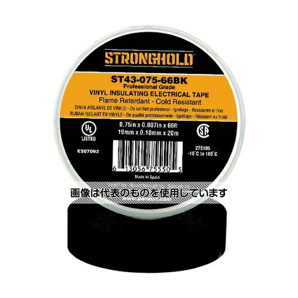 Strong　Hold StrongHoldビニールテープ 耐熱・耐寒・難燃 プロ仕様グレード 黒 幅19.1mm 長さ20m ST43..