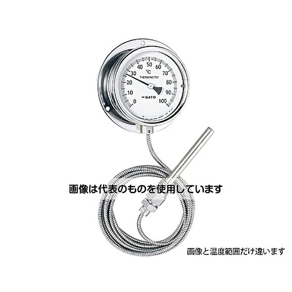 【アズワン AS ONE】物理・物性測定器 温度・湿度管理機器 温度計・湿度計 ●離れた場所の温度を測定する堅牢な工業用温度計 ●液体封入式の為、電源不要でエコです ●外面の金属部は全て SUS304製 商品の仕様 ●測定範囲：0〜300℃ ●1目盛：5℃ ●ケース外径：Φ110 ●透明板材質：ガラス ●感温部：φ12×100mm ●取付ネジ：R(PT)1/2 ●リード長さ：3m ●コード番号：3000-30 ●材質：透明板/ガラス、ケース、感温部、ネジ、リード/SUS304 ●防水性：JIS C 0920 IPX1 に準拠 ●重量：790g約1.3Kg ●壁掛式 ●※ご発注の際は、ご使用になられる温度に対し余裕をもった範囲をご指定ください。(例： 100 ℃以上 をご使用の場合は 0 〜 150 ℃ を指定。) ●※被測温物が高圧( 5kg/cm 以上)、または腐食性のある場合は必ず保護管(オプション)をご使用ください。 振動、雨や蒸気が当たる場所ではご使用できません(耐震、防水タイプの製作可能です)。 【※ご注意ください】商品は代表の画像を使用しています。