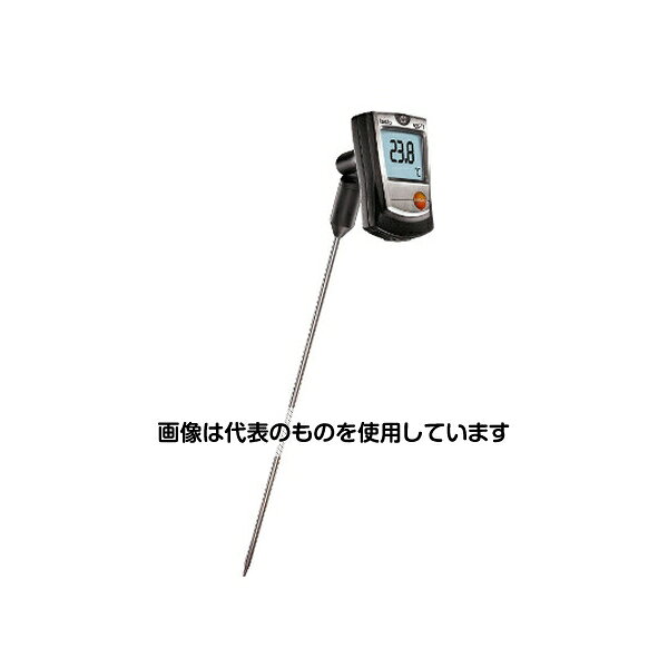 【アズワン AS ONE】物理・物性測定器 温度・湿度管理機器 温度計・湿度計 ●ディスプレイは回転可能。 ●【広い測定範囲】 短時間に限り +500°C まで測定可能 ●K熱電対センサによる高速測定 ●長いプローブシャフトで、液体、やわらかいもの、粉体物質、気体などの温度測定に最適 ●ディスプレイ部分は回転可能なので測定値の確認も簡単 商品の仕様 ●プローブのタイプ：K熱電対(NiCr-Ni) ●計測範囲：-40〜+350℃(短時間の場合/〜+500℃) ●精度±1digit：±1℃(-40〜+99.9℃)、計測値の±1％(+100〜+500℃) ●分解能：0.1℃ ●応答速度：10秒 ●動作温度：0〜+40℃ ●バッテリの種類：単4電池×3(寿命/約1,000時間) ●外形寸法：φ3x200(長さ)mm ●質量：80g ●同梱品：本体、クリップ、単4乾電池×3、取扱説明書 ●JANコード：4029547008368 【※ご注意ください】商品は代表の画像を使用しています。