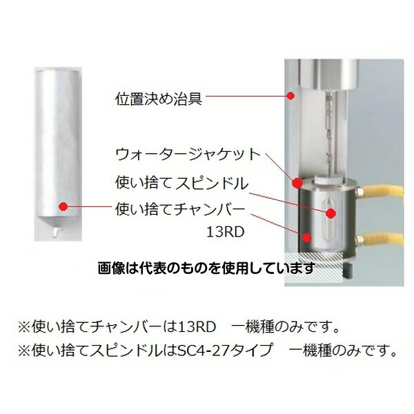 ブルックフィールド 少量サンプルアダプターセット 使い捨てスピンドル/チャンバー用 SSA27D/13RD/100 入数：1個