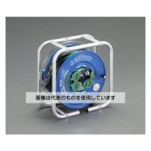 エスコ AC125V/15A/30m コードリール(防雨・アース付) EA815BF-40 入数:1台 エスコ AC125V/15A/30m コードリール(防雨・アース付) EA815BF-40 入数:1台