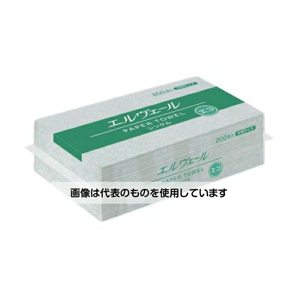 エリエール（大王製紙） エルヴェールペーパータオルエコシングル中判200枚×30パック入 21000694 入数..