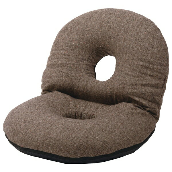 東谷 カックンリクライナー 座椅子 フロアチェア 折りたたみチェア ドーナツ型 リクライニングチェア 1人掛け ブラウン RKC-184BR