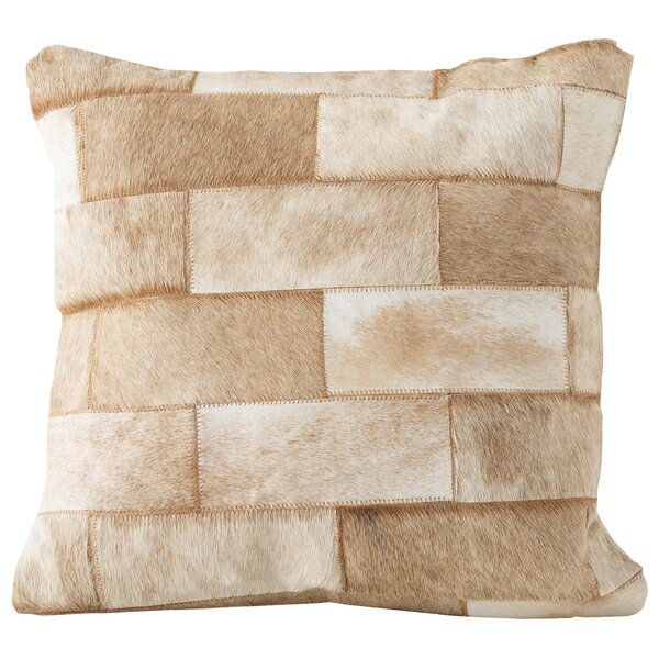 東谷 クッションベージュクッション 正方形 シンプル おしゃれ 本革 コットン レザー 綿 FAB-102BE